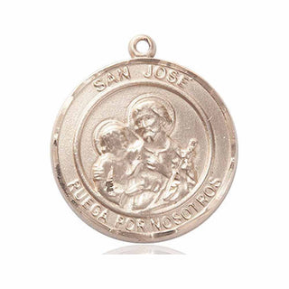 14kt Gold San Jose Medal Engraved Catholic Saint Jewelry