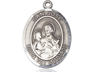 Sterling Silver San Jose Medal Catholic Jewelry Engraved Catholic Saint Jewelry