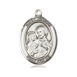 Sterling Silver Saint Joseph Medal Catholic Jewelry Engraved Catholic Saint Jewelry