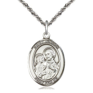 Sterling Silver Saint Joseph Medal Catholic Jewelry Engraved Catholic Saint Jewelry