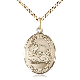 14kt Gold Filled Saint Joshua Medal Catholic Jewelry Engraved Catholic Saint Jewelry