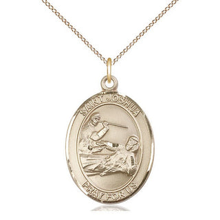 14kt Gold Filled Saint Joshua Medal Catholic Jewelry Engraved Catholic Saint Jewelry