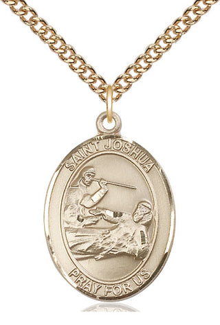 14kt Gold Filled Saint Joshua Medal Catholic Jewelry Engraved Catholic Saint Jewelry
