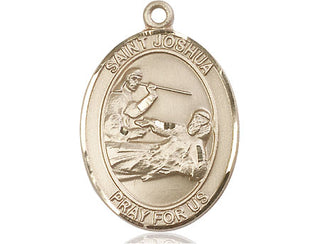 14kt Gold Saint Joshua Medal Engraved Catholic Saint Jewelry