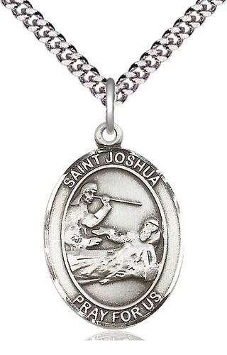 Pewter Saint Joshua Medal Catholic Jewelry Engraved Catholic Saint Jewelry
