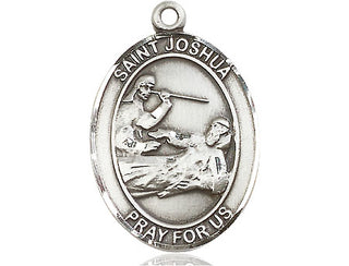 Sterling Silver Saint Joshua Medal Catholic Jewelry Engraved Catholic Saint Jewelry