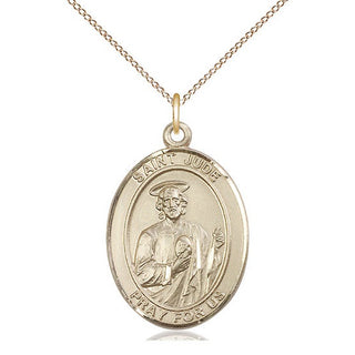 14kt Gold Filled Saint Jude Medal Catholic Jewelry Engraved Catholic Saint Jewelry