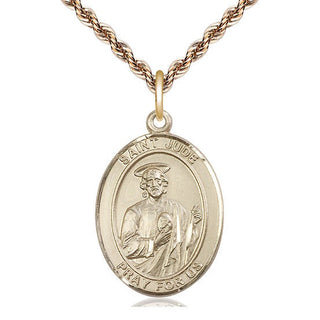 14kt Gold Filled Saint Jude Medal Catholic Jewelry Engraved Catholic Saint Jewelry