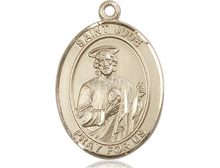 14kt Gold Saint Jude Medal Engraved Catholic Saint Jewelry