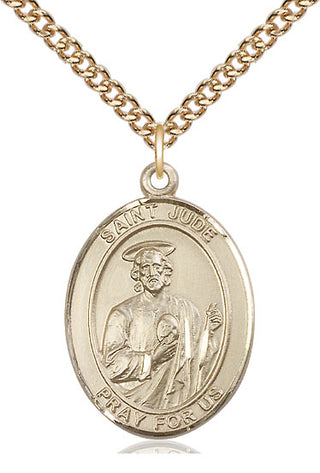 14kt Gold Saint Jude Medal Engraved Catholic Saint Jewelry
