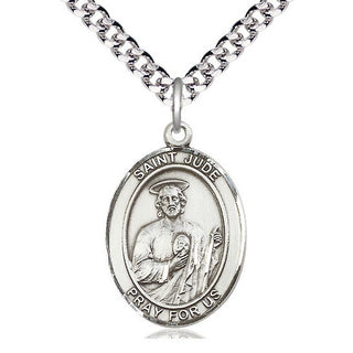 Pewter Saint Jude Medal Catholic Jewelry Engraved Catholic Saint Jewelry