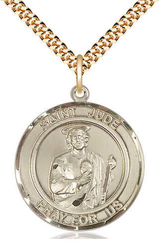 14kt Gold Filled Saint Jude Medal Catholic Jewelry Engraved Catholic Saint Jewelry