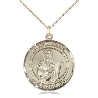 14kt Gold Saint Jude Medal Engraved Catholic Saint Jewelry