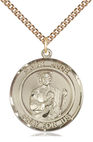 14kt Gold Saint Jude Medal Engraved Catholic Saint Jewelry