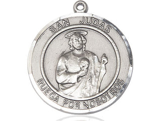 Pewter San Judas Medal Engraved Catholic Saint Jewelry