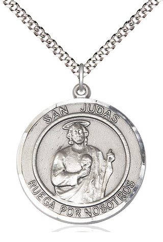 Pewter San Judas Medal Catholic Jewelry Engraved Catholic Saint Jewelry