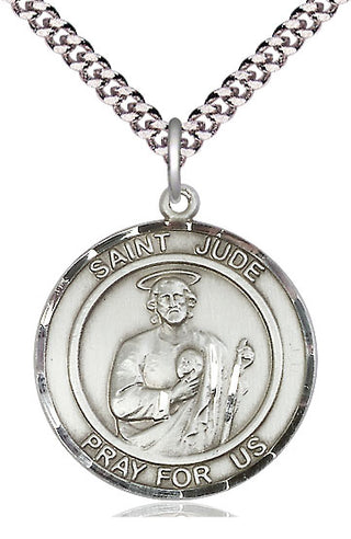Sterling Silver Saint Jude Medal Catholic Jewelry Engraved Catholic Saint Jewelry