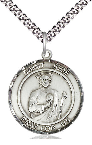 Sterling Silver Saint Jude Medal Catholic Jewelry Engraved Catholic Saint Jewelry