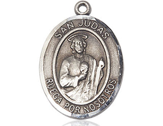 Sterling Silver San Judas Medal Catholic Jewelry Engraved Catholic Saint Jewelry