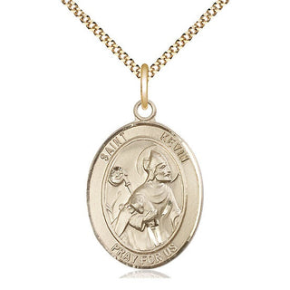 14kt Gold Filled Saint Kevin Medal Catholic Jewelry Engraved Catholic Saint Jewelry