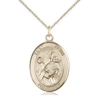 14kt Gold Saint Kevin Medal Engraved Catholic Saint Jewelry
