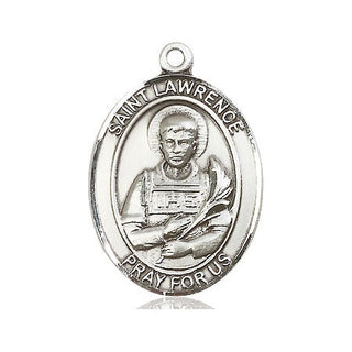 Pewter Saint Lawrence Medal Engraved Catholic Saint Jewelry