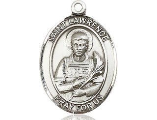 Sterling Silver Saint Lawrence Medal Catholic Jewelry Engraved Catholic Saint Jewelry