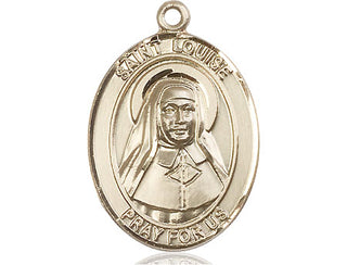 14kt Gold Filled Saint Louise de Marillac Medal Engraved Catholic Saint Jewelry