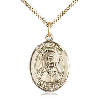 14kt Gold Filled Saint Louise de Marillac Medal Catholic Jewelry Engraved Catholic Saint Jewelry