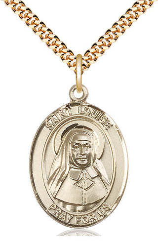 14kt Gold Filled Saint Louise de Marillac Medal Catholic Jewelry Engraved Catholic Saint Jewelry