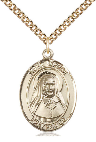 14kt Gold Filled Saint Louise de Marillac Medal Catholic Jewelry Engraved Catholic Saint Jewelry