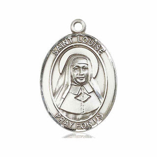 Sterling Silver Saint Louise de Marillac Medal Catholic Jewelry Engraved Catholic Saint Jewelry
