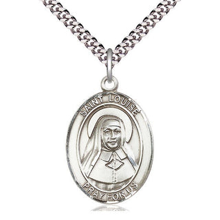 Sterling Silver Saint Louise de Marillac Medal Catholic Jewelry Engraved Catholic Saint Jewelry
