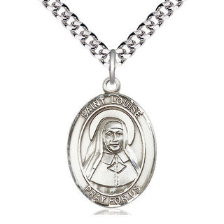 Sterling Silver Saint Louise de Marillac Medal Catholic Jewelry Engraved Catholic Saint Jewelry