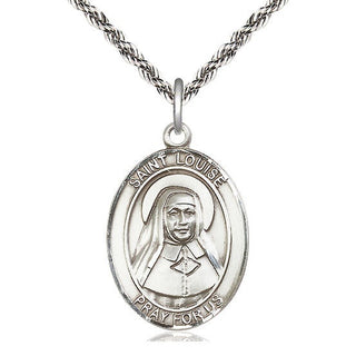 Sterling Silver Saint Louise de Marillac Medal Catholic Jewelry Engraved Catholic Saint Jewelry