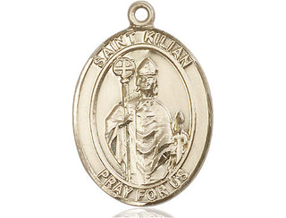 14kt Gold Filled Saint Kilian Medal Engraved Catholic Saint Jewelry