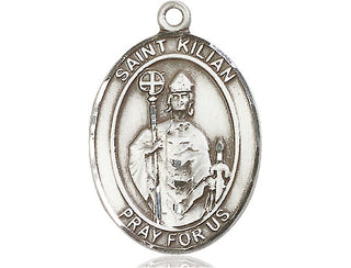 Pewter Saint Kilian Medal Engraved Catholic Saint Jewelry