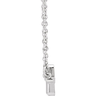 Sterling Silver Sideways Cross 16" Necklace