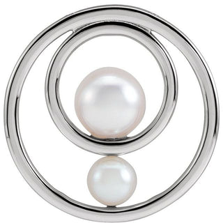 Platinum Cultured White Akoya Pearl Hold You Forever Pendant