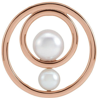 14K Rose Cultured White Akoya Pearl Hold You Forever Pendant