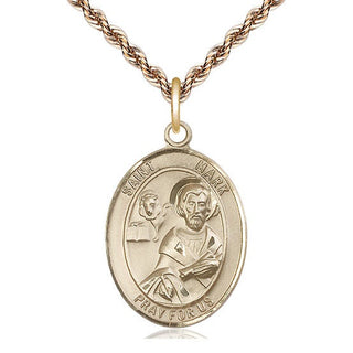 14kt Gold Filled Saint Mark the Evangelist Medal Catholic Jewelry Engraved Catholic Saint Jewelry