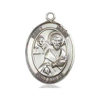 Pewter Saint Mark the Evangelist Medal Engraved Catholic Saint Jewelry