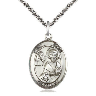 Sterling Silver Saint Mark the Evangelist Medal Catholic Jewelry Engraved Catholic Saint Jewelry