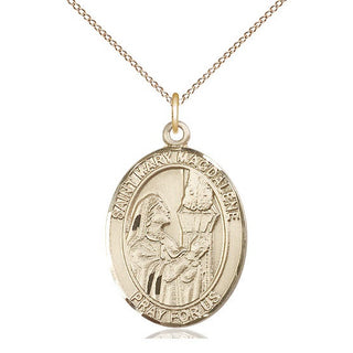 14kt Gold Filled Saint Mary Magdalene Medal Catholic Jewelry Engraved Catholic Saint Jewelry