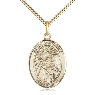 14kt Gold Filled Saint Margaret Mary Alacoque Medal Catholic Jewelry Engraved Catholic Saint Jewelry