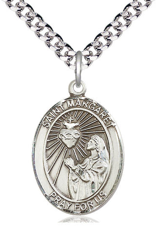 Sterling Silver Saint Margaret Mary Alacoque Medal Catholic Jewelry Engraved Catholic Saint Jewelry