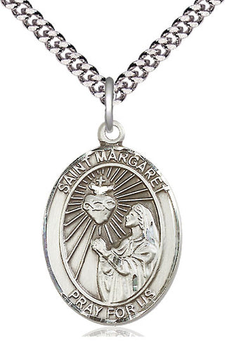 Sterling Silver Saint Margaret Mary Alacoque Medal Catholic Jewelry Engraved Catholic Saint Jewelry