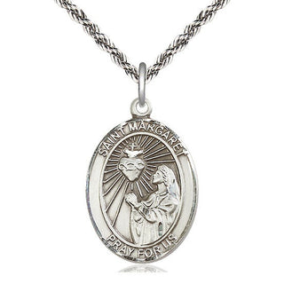 Sterling Silver Saint Margaret Mary Alacoque Medal Catholic Jewelry Engraved Catholic Saint Jewelry
