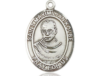 Pewter Saint Maximilian Kolbe Medal Engraved Catholic Saint Jewelry