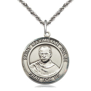 Sterling Silver Saint Maximilian Kolbe Medal Catholic Jewelry Engraved Catholic Saint Jewelry